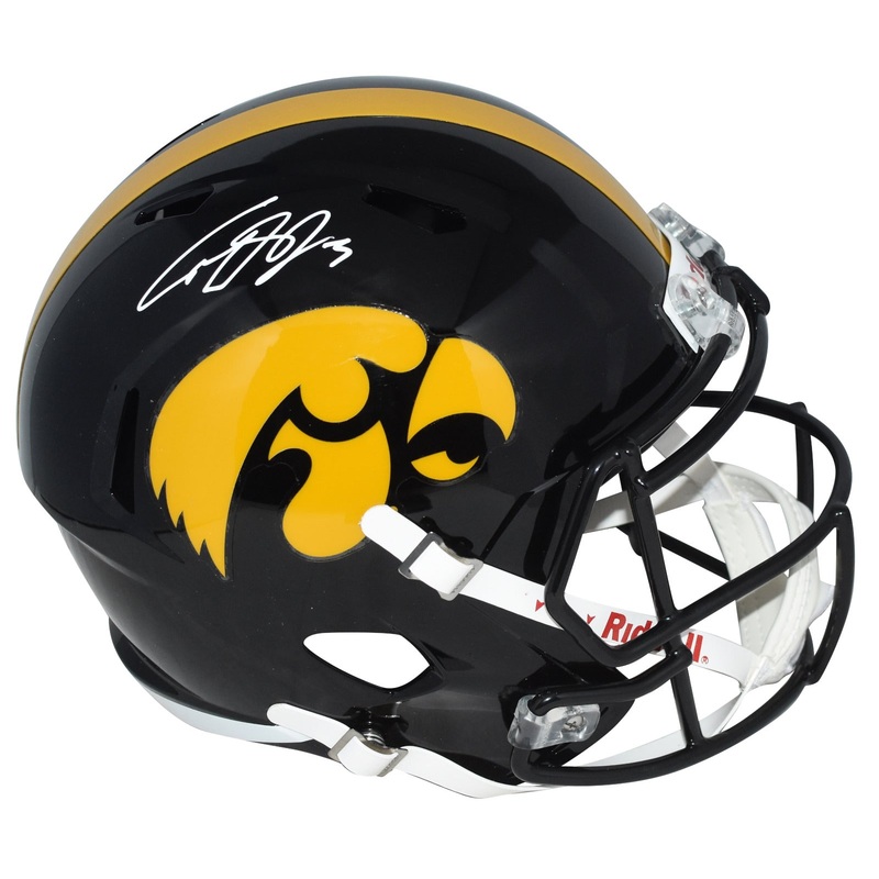 COOPER DEJEAN AUTOGRAPHED IOWA HAWKEYES FULL SIZE SPEED HELMET FANATICS