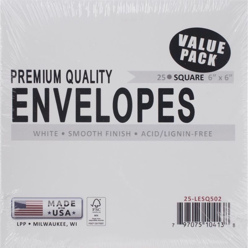 Leader Envelopes 6X6 25/Pkg White