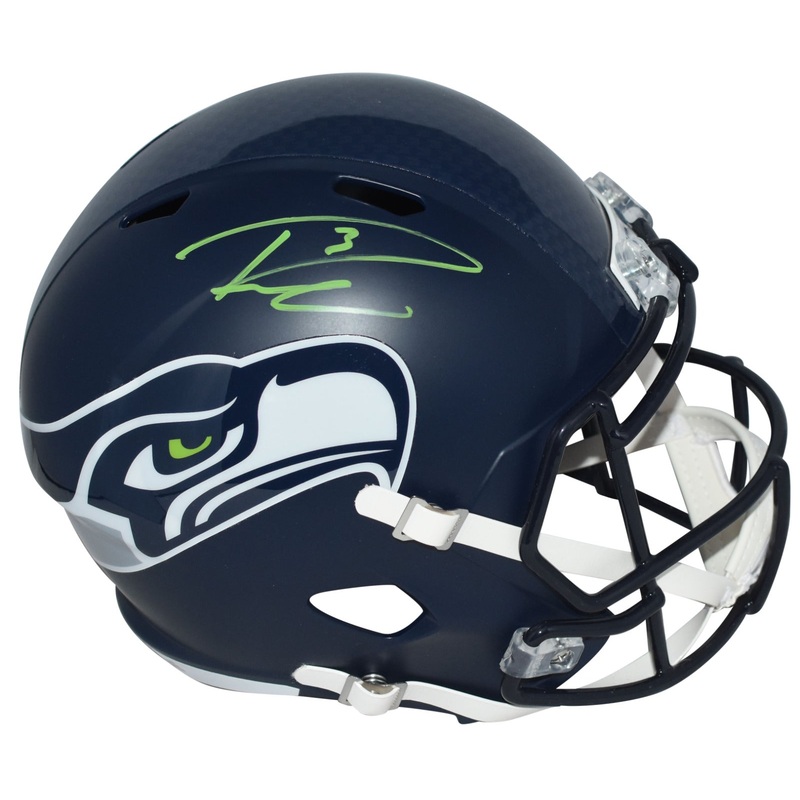 RUSSELL WILSON AUTOGRAPHED SEATTLE SEAHAWKS FULL SIZE SPEED HELMET RW HOLO