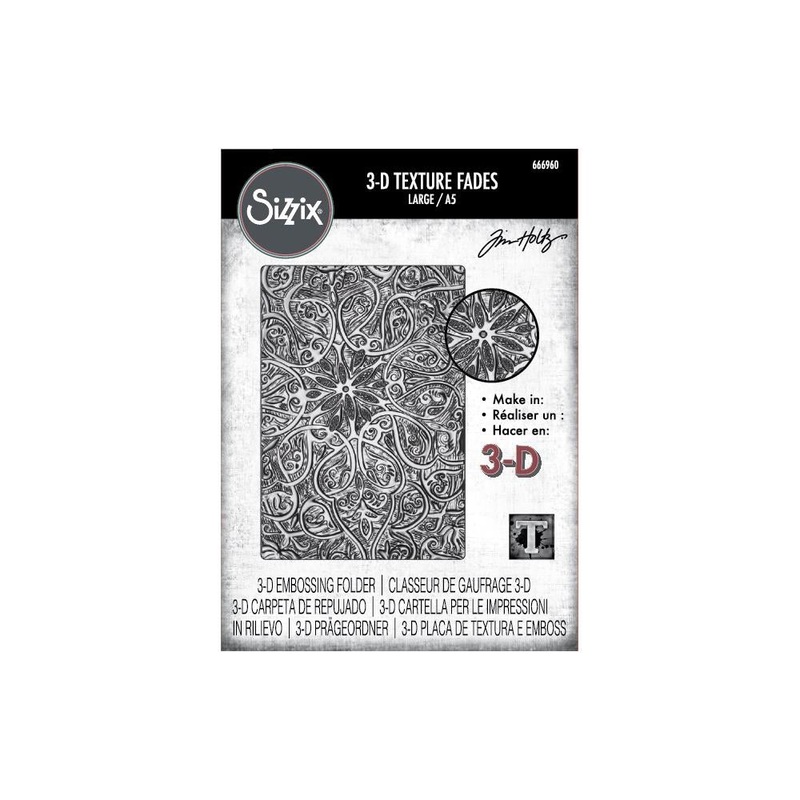 Sizzix  Embossing Folder By Tim Holtz Engraved