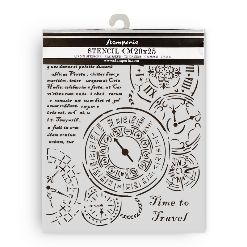 Stamperia Venice City of Art Thick Stencil 20X25cm Time to Travel