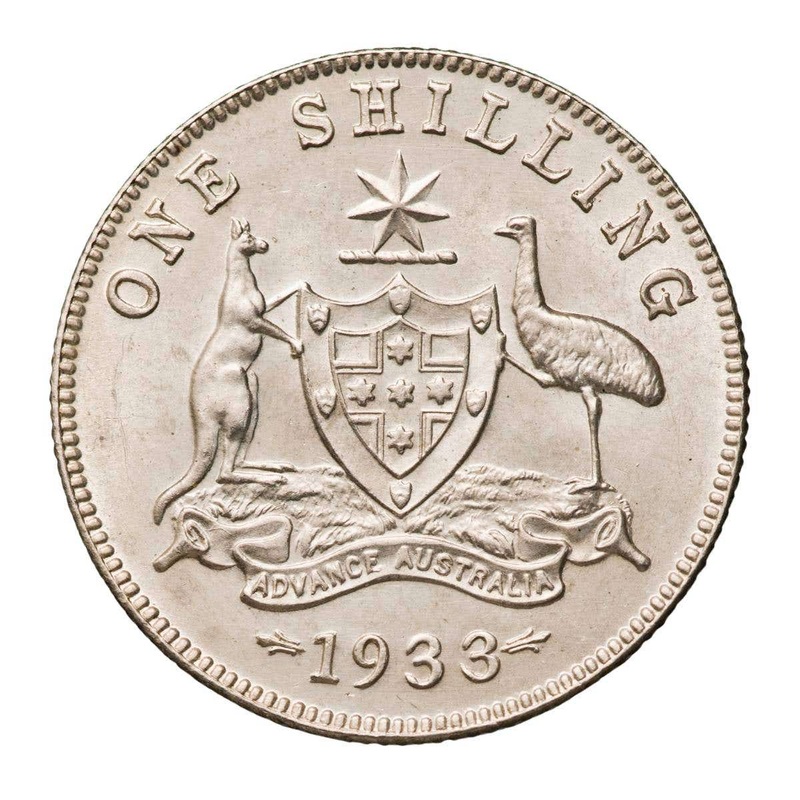 1933 Shilling Gem Brilliant Uncirculated