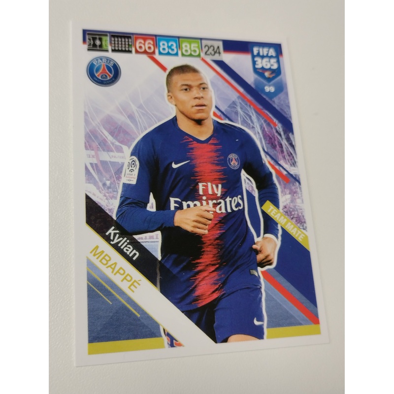 2019 Panini Adrenalyn FIFA 365 Kylian Mbappe #99 Trading Card