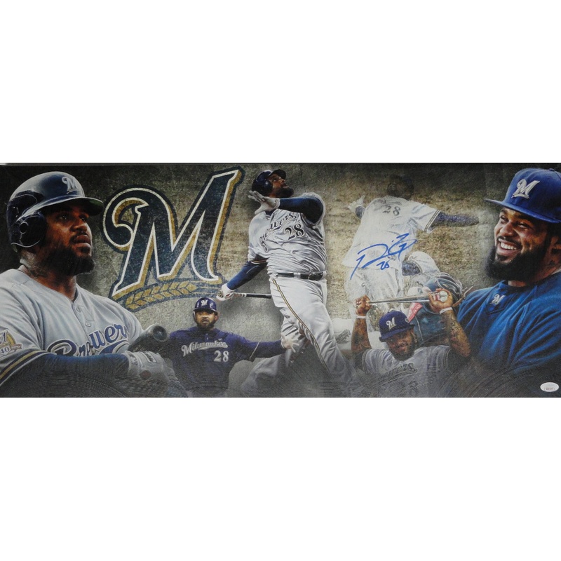 Brewers All Star PRINCE FIELDER Signed 13×31 Stretched Canvas Collage AUTO – JSA