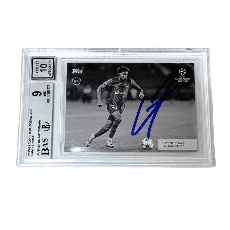 Lamine Yamal Signed 2023-24 Topps UCC Simplicidad Rookie Card – BGS 9 AUTO 10