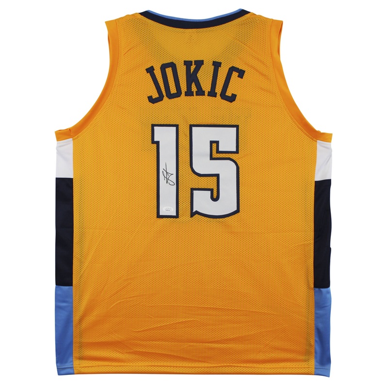 Nikola Jokic Authentic Signed Alternate Yellow Pro Style Jersey BAS Witnessed