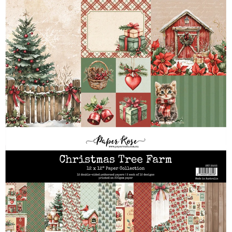 Paper Rose – 12x 12 Paper Collection Christmas Tree Farm