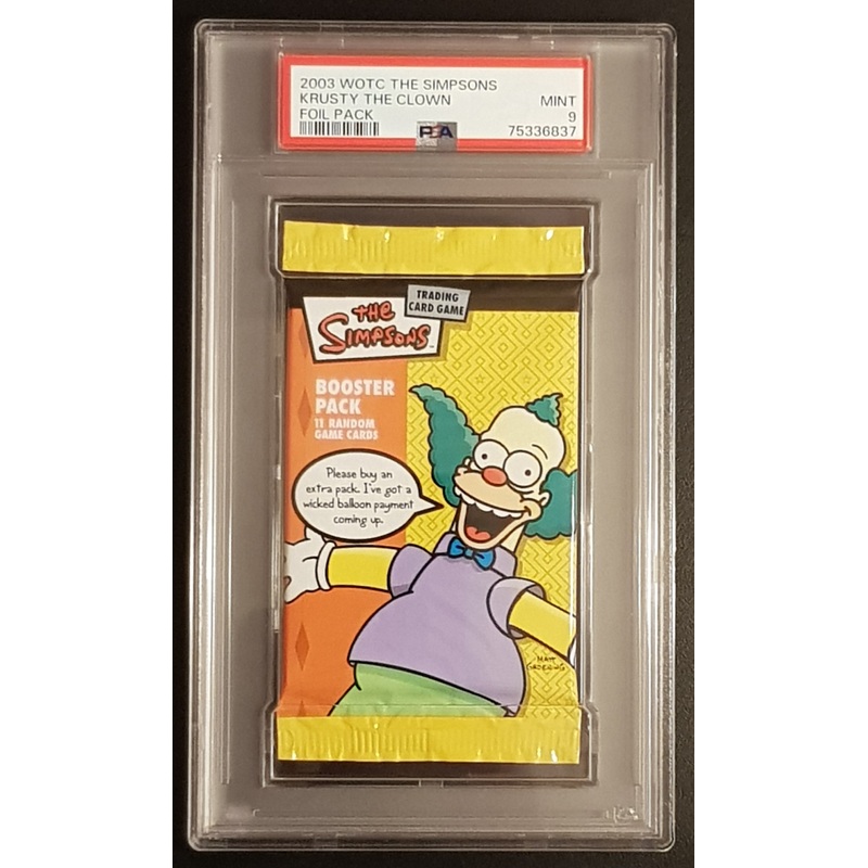 Simpsons TCG PSA 9 Sealed Trading Card Booster Pack (Krusty the Clown)