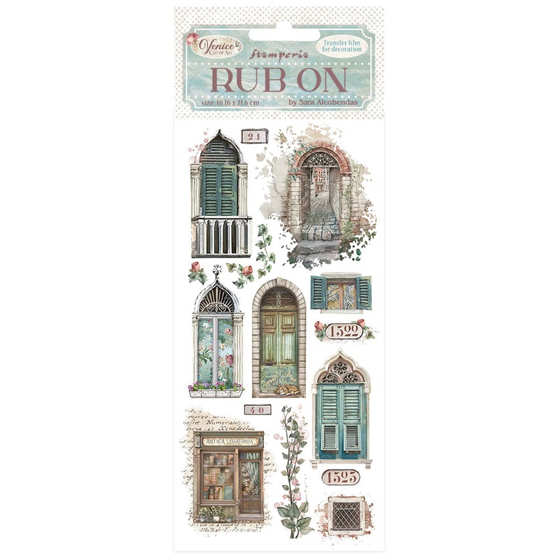 Stamperia Venice City of Art Rub-On 4×8,5 Inch Doors and Windows