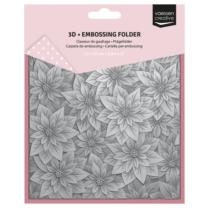 Vaessen Creative  3D Embossing Folder Christmas Rose 15x15cm