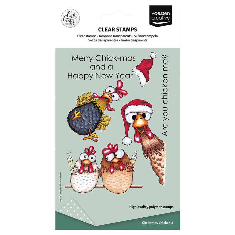 Vaessen Creative – Clear Stamps Christmas Chickens 2 10pcs