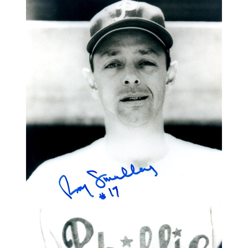 1955-58 Phillies ROY SMALLEY (d) Signed 8×10 Photo #1 AUTO – Philadelphia
