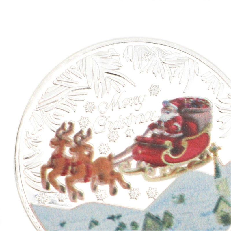 3PCS Set Xmas Santa Gift Coin Metal Dual Sided 3D Engraving Santa Challenge Coin