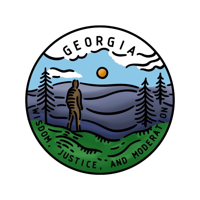 50 States Circles – 2×2 Stamp Set – Georgia
