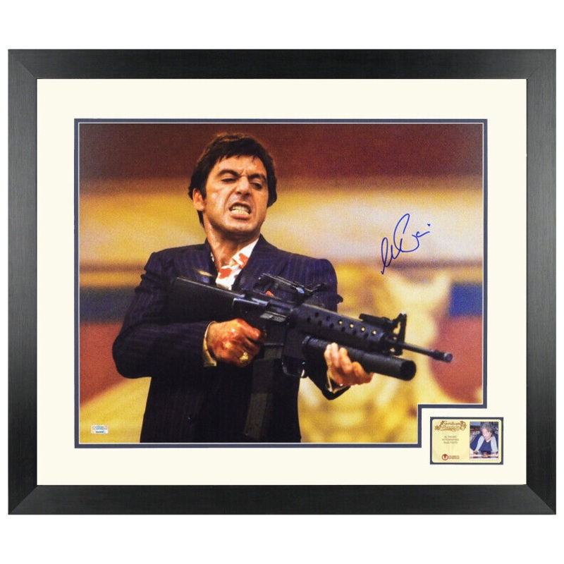 Al Pacino Autographed Scarface Tony Montana Salute 16×20 Framed Photo