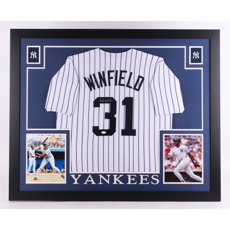 Dave Winfield Signed Yankees 35×43 Framed Jersey (JSA COA) 12xAll-Star OF / DH