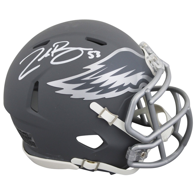 Eagles Zack Baun Authentic Signed Slate Speed Mini Helmet BAS Witnessed