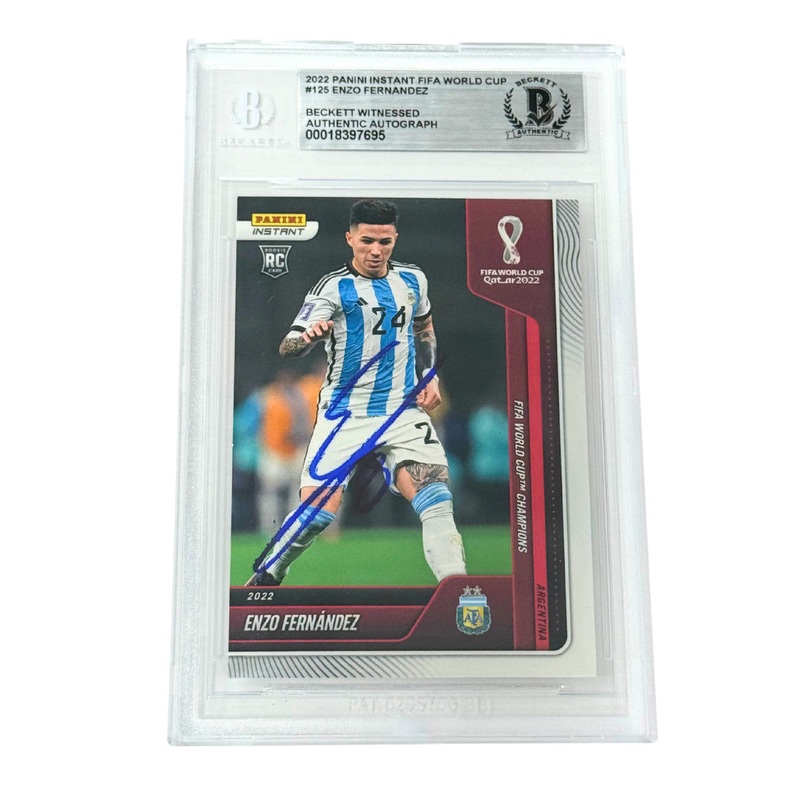 Enzo Fernandez Signed 2022 Panini Instant World Cup Rookie – Beckett Witness
