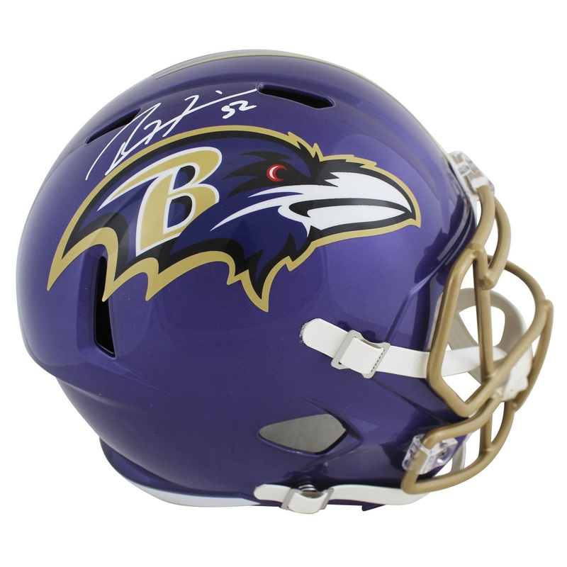 Ravens Ray Lewis Authentic Signed Flash Full Size Speed Rep Helmet BAS Witnessed