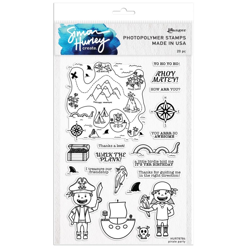 Simon Hurley create. Clear Stamps 6X9 Pirate Party