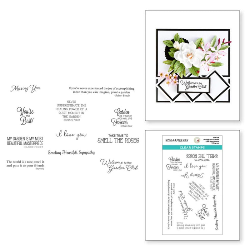 Spellbinders THROUGH THE GARDEN GATE SENTIMENTS CLEAR STAMP SET FROM THE THROUGH THE GARDEN GATE COLLECTION BY SUSAN TIERNEY-COCKBURN