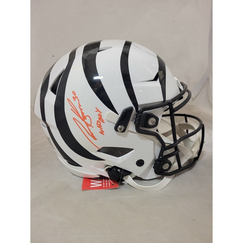 CHASE BROWN WHO DEY SIGNED CINCINNATI BENGALS F/S ALT SPEEDFLEX HELMET BECKETT