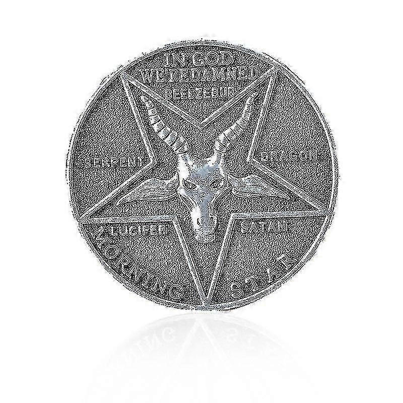 Lucifer Morning Star Satan Pentecost Cosplay Coin Commemorative Coin Badge Halloween Metal Ornament