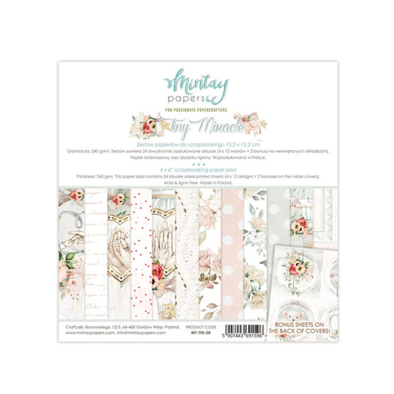 Mintay Papers 6 X 6 PAPER PAD – TINY MIRACLE 08