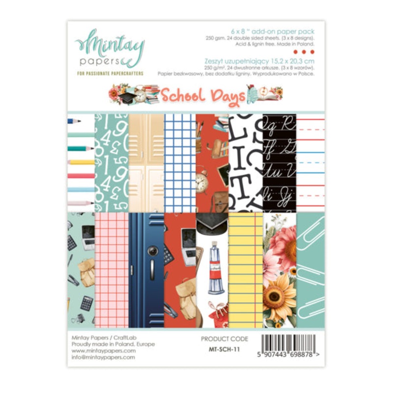 MINTAY PAPERS 6 X 8 ADD-ON PAPER PAD – SCHOOL DAYS
