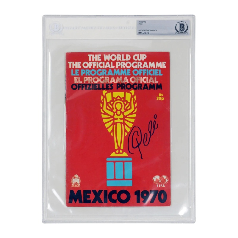 Pele Signed Mexico 1970 World Cup Official Soccer Program – BGS Authentic