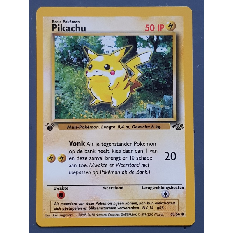 Pokemon Dutch Jungle Pikachu (1st Edition) #60/64 Trading Card