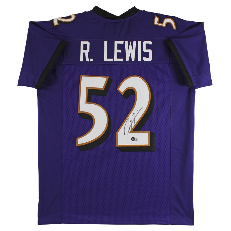 Ray Lewis Authentic Signed Purple Pro Style Jersey Autographed BAS Witnessed