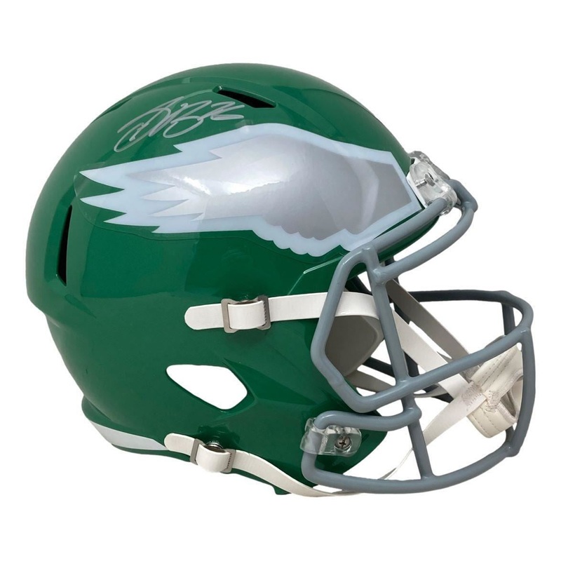 Saquon Barkley Signed Full Size Kelly Green Replica Speed Helmet BAS ITP