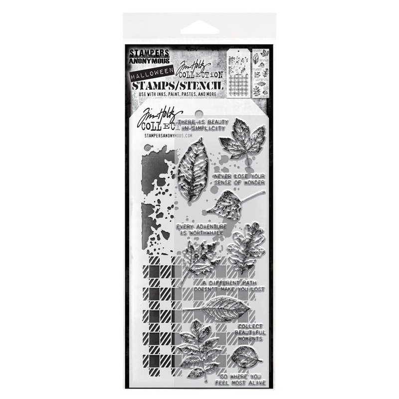 Stampers Anonymous Media #50 Tim Holtz Clear Stamp and Stencil