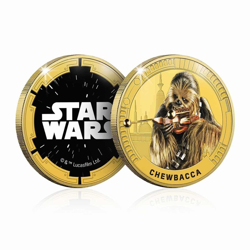Star Wars Original Trilogy Chewbacca Gold-plated Prooflike Commemorative
