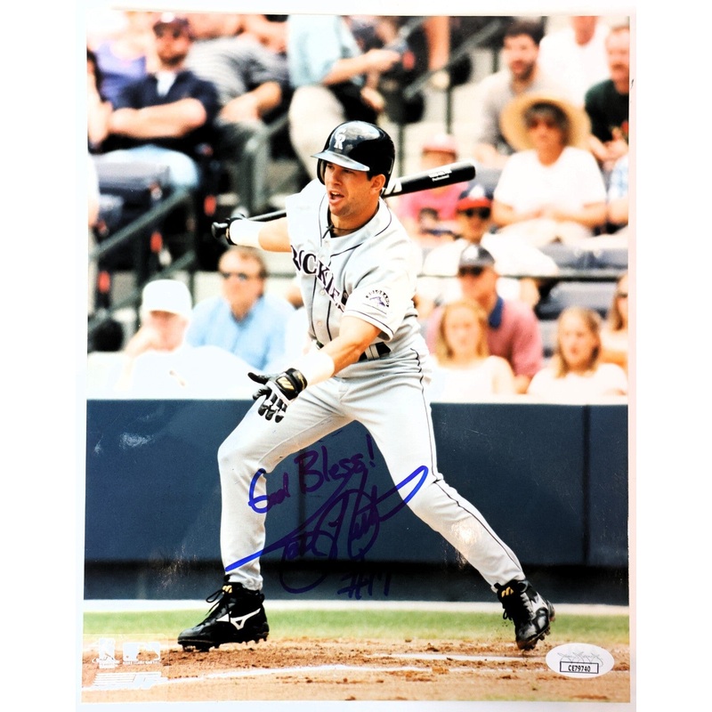 Todd Helton Autographed 8×10 Photo Inscribed God Bless! JSA COA