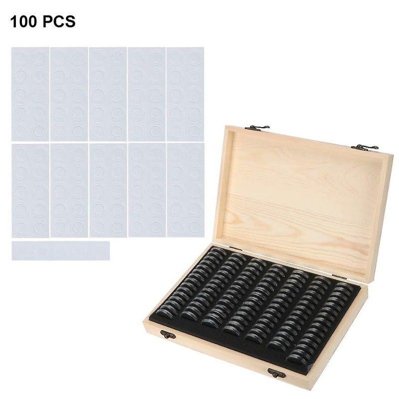 Wooden Commemorative Coin Collection Case with Adjustment Pad Antioxidative Coins Storage Box