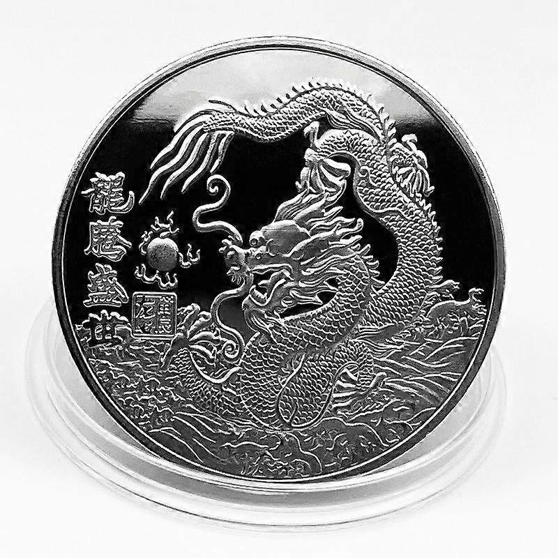 2024 Chinese Dragon Commemorative Gold Coin Dragon Zodiac Three-Dimensional Lucky Coin Birthday Gift Decorative Coin