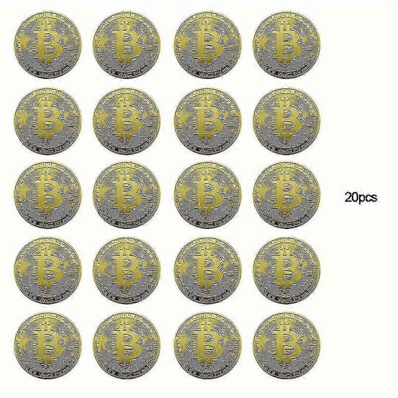 2025 20-Pack Bitcoin Metal Collectible Coins – Ideal for Business Gifts Crafting & Memorabilia Versatile