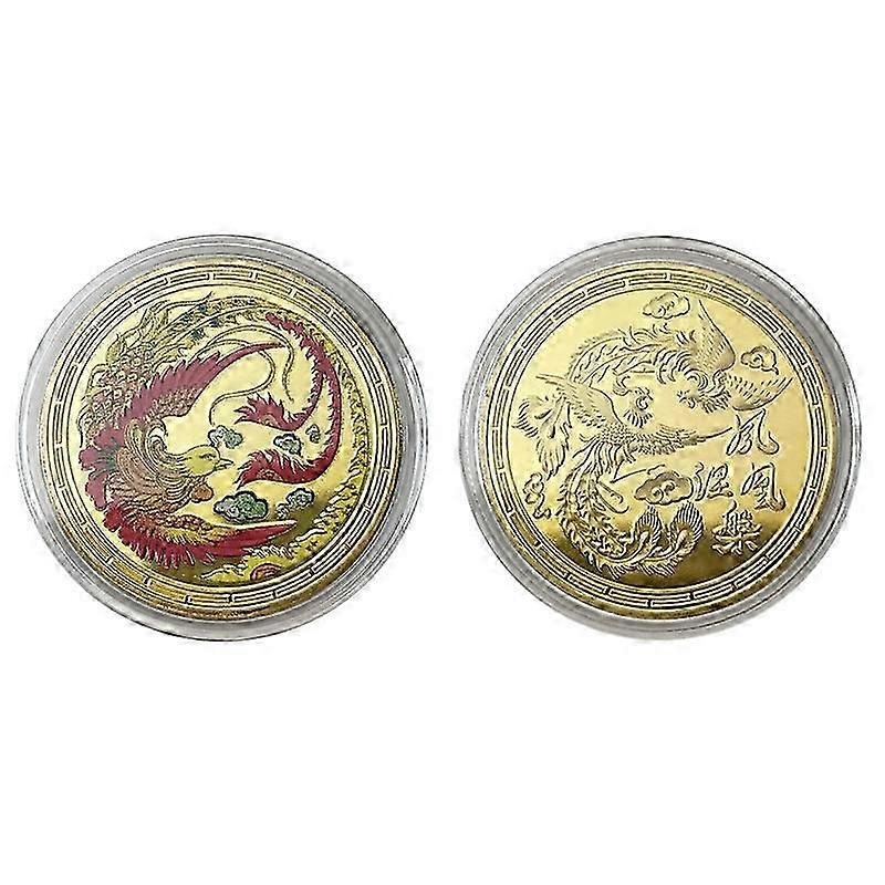 2025 Dragon Coin, Chinese Dragon and Phoenix, Prosperity Lucky Coin, Lottery Scraper Tool, Challenge Coin, Lucky Charm Both Sides