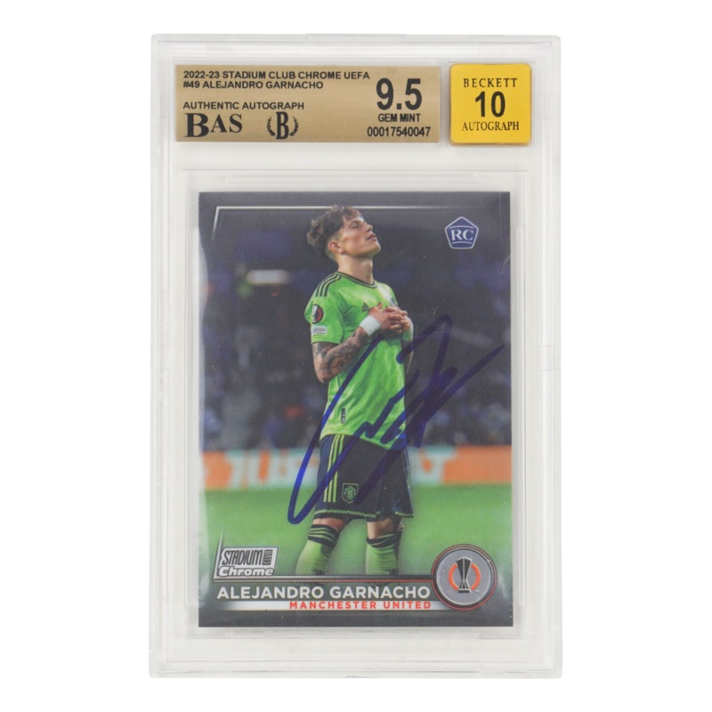 Alejandro Garnacho Signed 2022 Topps Stadium Club Chrome RC – BGS 9.5 AUTO 10