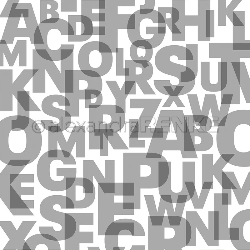 Alexandra Renke 12×12 Design Paper Interlaced Alphabet Dark Grey 200g – 1 pc