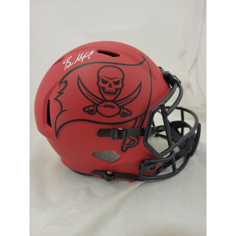 BAKER MAYFIELD SIGNED TAMPA BAY BUCCANEERS F/S RAVE SPEED REP HELMET BAS QR