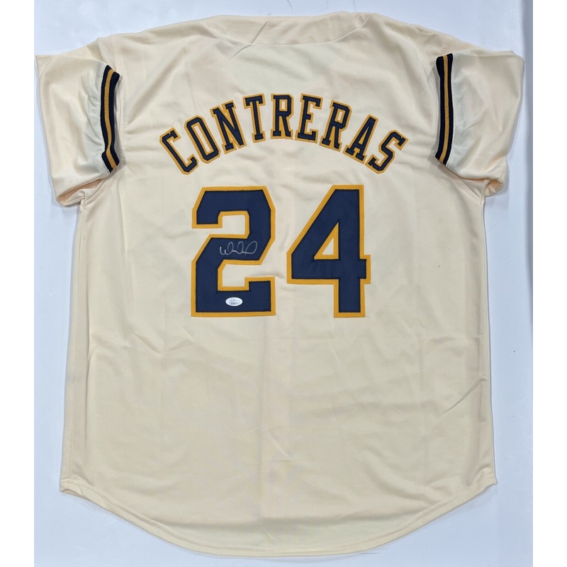 Brewers Catcher WILLIAM CONTRERAS Signed Custom Replica Cream Jersey AUTO