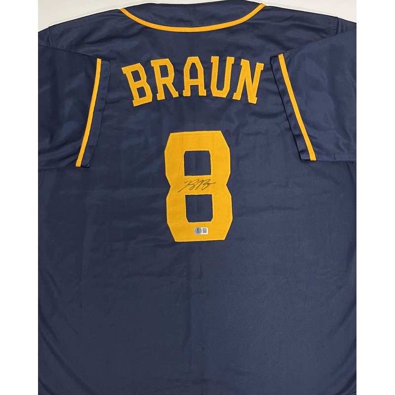 Brewers Outfielder RYAN BRAUN Signed Custom Replica Blue Jersey AUTO – BAS