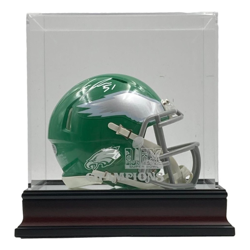 Cam Jurgens Signed Eagles Kelly Green Mini Helmet PSA/DNA w/ Super Bowl 59 Case