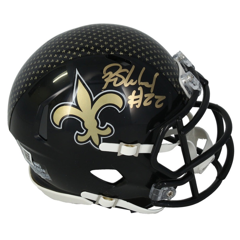 Rashid Shaheed Autographed Saints 2022 Alternate Mini Speed Helmet Beckett