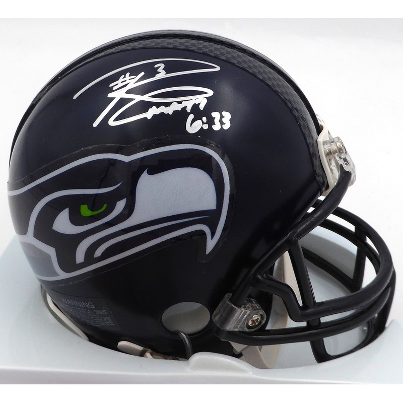 Russell Wilson Autographed Signed Seattle Seahawks Mini Helmet RW Holo #37865