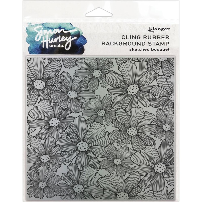 Simon Hurley create. Cling Stamps 6X6 Sketched Bouquet
