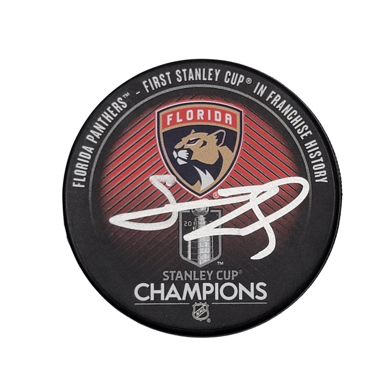 Steven Lorentz Signed Florida Panthers 2024 Stanley Cup Champions Puck Beckett